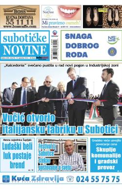 Nove Subotičke novine - broj 38, 19. sep 2014.