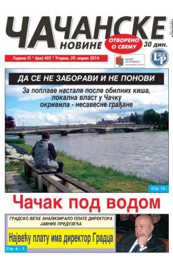 Čačanske novine - broj 405, 29. apr 2014.