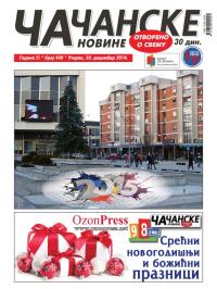 Čačanske novine - broj 440, 30. dec 2014.