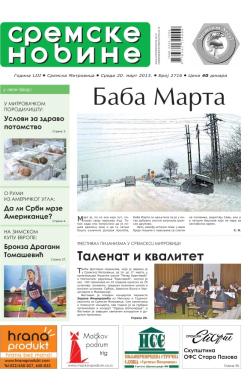 Sremske Novine - broj 2716, 20. mar 2013.