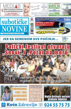 Nove Subotičke novine - broj 28, 15. jul 2016.