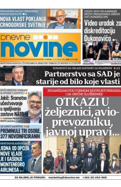 Dnevne novine - broj 2863, 15. dec 2020.