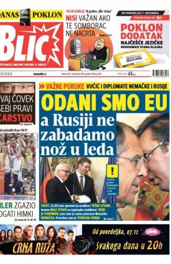 Blic - broj 6758, 5. dec 2015.