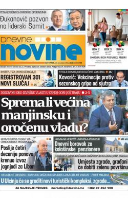 Dnevne novine - broj 2823, 29. okt 2020.