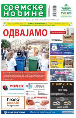 Sremske Novine - broj 3196, 1. jun 2022.