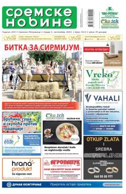 Sremske Novine - broj 3314, 4. sep 2024.