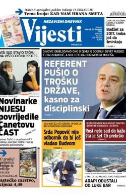 Vijesti - broj 6730, 15. dec 2016.