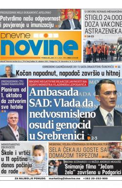 Dnevne novine - broj 2949, 29. mar 2021.