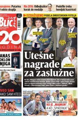 Blic - broj 7004, 13. avg 2016.