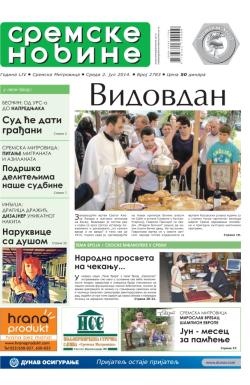 Sremske Novine - broj 2783, 2. jul 2014.