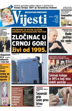 Vijesti - broj 6716, 1. dec 2016.