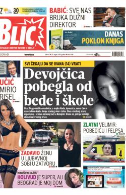 Blic - broj 6296, 23. avg 2014.