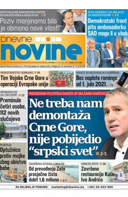 Dnevne novine - broj 2821, 27. okt 2020.