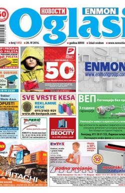 Novosti oglasi - broj 1412, 20. apr 2016.