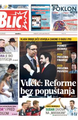 Blic - broj 6255, 13. jul 2014.