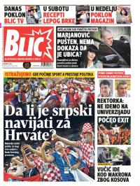 Blic - broj 7689, 13. jul 2018.