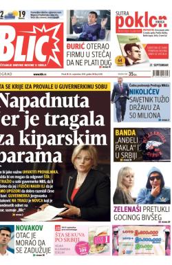 Blic - broj 6330, 26. sep 2014.