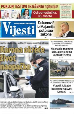 Vijesti - broj 7882, 16. mar 2020.