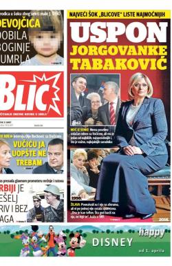 Blic - broj 6871, 31. mar 2016.