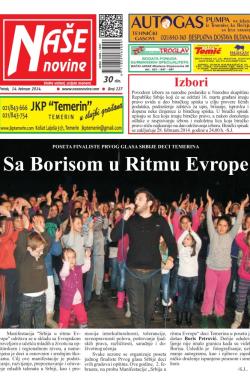 Naše novine, Temerin - broj 227, 14. feb 2014.