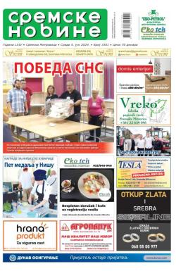 Sremske Novine - broj 3301, 5. jun 2024.