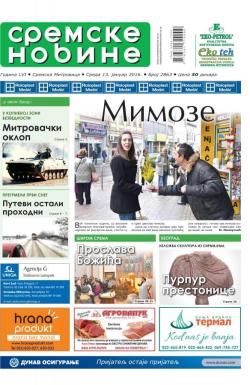 Sremske Novine - broj 2863, 13. jan 2016.