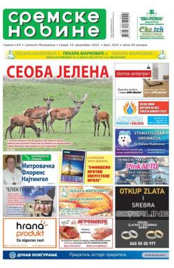 Sremske Novine - broj 3224, 14. dec 2022.