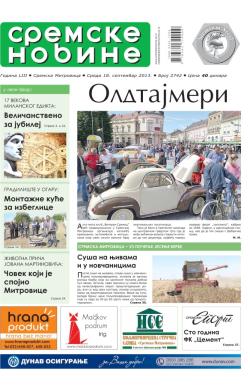 Sremske Novine - broj 2742, 18. sep 2013.