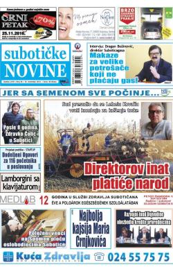 Nove Subotičke novine - broj 46, 18. nov 2016.