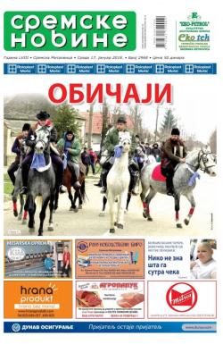 Sremske Novine - broj 2968, 17. jan 2018.