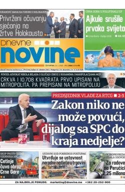 Dnevne novine - broj 2586, 23. jan 2020.