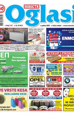 Novosti oglasi - broj 1381, 16. sep 2015.