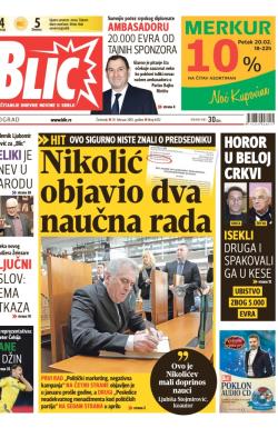 Blic - broj 6472, 19. feb 2015.