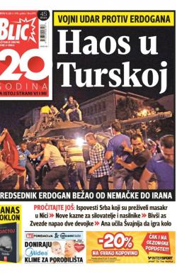 Blic - broj 6976, 16. jul 2016.