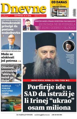 Dnevne novine - broj 3099, 16. sep 2021.