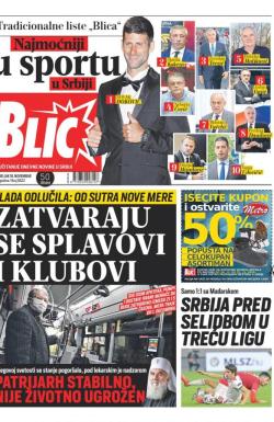 Blic - broj 8522, 16. nov 2020.