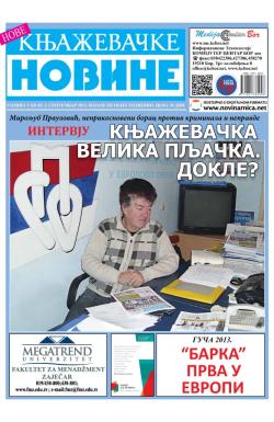Nove knjaževačke novine - broj 82, 2. sep 2013.