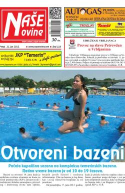 Naše novine, Temerin - broj 218, 21. jun 2013.