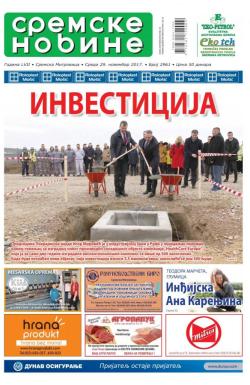 Sremske Novine - broj 2961, 29. nov 2017.