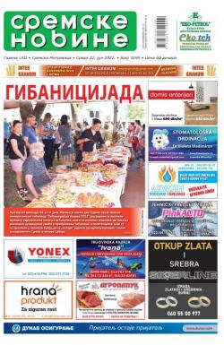 Sremske Novine - broj 3199, 22. jun 2022.