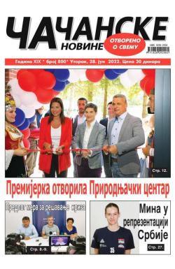 Čačanske novine - broj 800, 28. jun 2022.