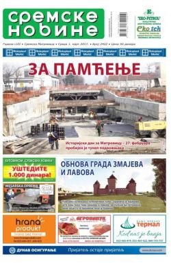 Sremske Novine - broj 2922, 1. mar 2017.