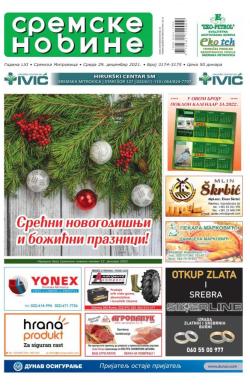 Sremske Novine - broj 3174-3175, 29. dec 2021.