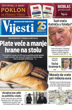 Vijesti - broj 8581, 1. mar 2022.