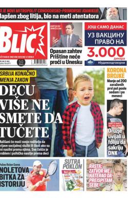 Blic - broj 8711, 31. maj 2021.