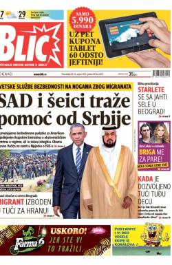 Blic - broj 6655, 24. avg 2015.