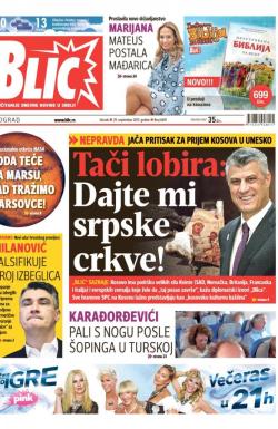 Blic - broj 6691, 29. sep 2015.