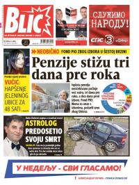 Blic - broj 6892, 21. apr 2016.