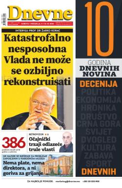 Dnevne novine - broj 3119, 9. okt 2021.