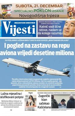 Vijesti - broj 7798, 20. dec 2019.